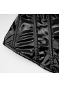 Black faux leather zipper corset 