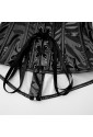 Black faux leather zipper corset 