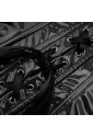 Black faux leather zipper corset 