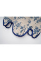 Blue floral linen Renaissance corset with straps 