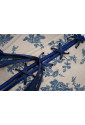 Blue floral linen Renaissance corset with straps 