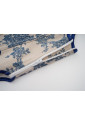 Blue floral linen Renaissance corset with straps 