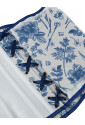 Blue floral linen Renaissance underbust corset 