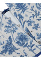 Blue floral linen Renaissance underbust corset 