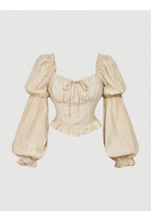 Lightweight Blouse with Balloon Sleeves
