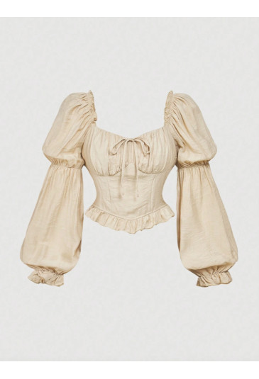 Lightweight Blouse with Balloon Sleeves