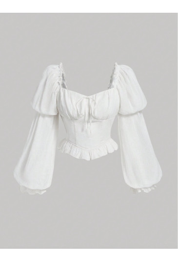 Lightweight Blouse with Balloon Sleeves