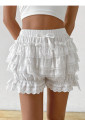Adorable Ruffled White Shorts with Frills