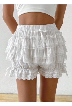 Adorable Ruffled White Shorts with Frills