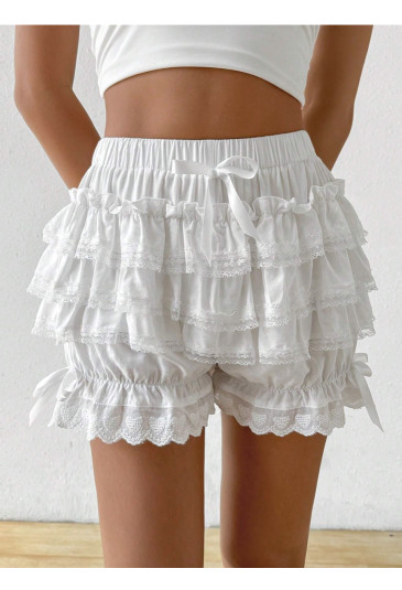 Adorable Ruffled White Shorts with Frills