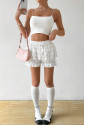 Adorable Ruffled White Shorts with Frills