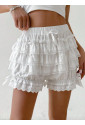 Adorable Ruffled White Shorts with Frills