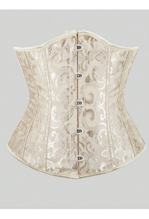 Gold underbust floral brocade corset
