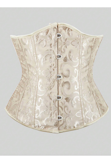Gold underbust floral brocade corset