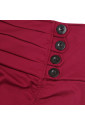 Vintage Gothic Wine-Red High Waist Button Lace Trim Ruffled High-Low Skirt