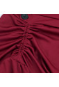 Vintage Gothic Wine-Red High Waist Button Lace Trim Ruffled High-Low Skirt