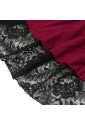 Vintage Gothic Wine-Red High Waist Button Lace Trim Ruffled High-Low Skirt