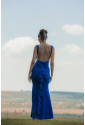 Bow Knot Ruffled Backless Sleeveless Gown