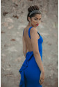 Bow Knot Ruffled Backless Sleeveless Gown