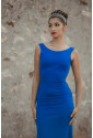 Bow Knot Ruffled Backless Sleeveless Gown