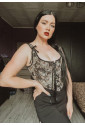 Vintage Cat Corset Midnight Muse