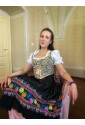 Renaissance Floral Overbust Corset Top Bustier Bodice with Zipper 