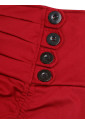 Vintage Gothic Wine-Red High Waist Button Lace Trim Ruffled High-Low Skirt