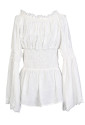 Romantic White Blouse with Long lace trim Sleeves