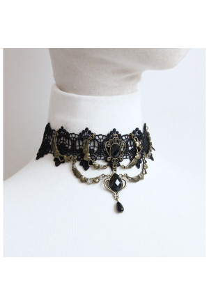 Vintage Gothic Victorian Lace Jewelry Chocker Necklace