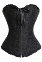 Black corset vamp with zipper