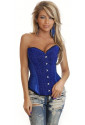 Satin shiny corset - blue