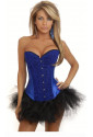 Satin shiny corset - blue