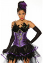 Beautiful purple burlesque corset with feather
