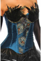 Beautiful blue burlesque corset with feather