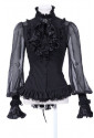 Extravagant steampunk blouse with stand-up collar 