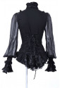 Extravagant steampunk blouse with stand-up collar 