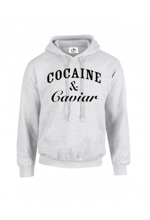 Men hoodie with print Cocaine and Caviar 