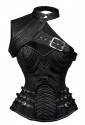 Exklusive black steampunk corset Leather Spiral 