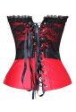 Red social satin corset with ribbon Agata