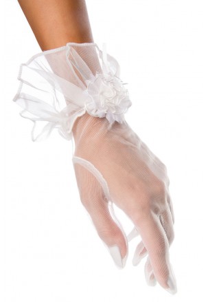 Svadobné biele dámske rukavičky