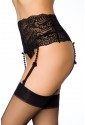 Lace garter belt with pearls