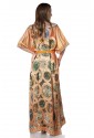 Colorful summer kaftan maxi dress with rhinestones 