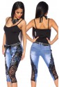 Extravagant jeans with elaborate handmade lace