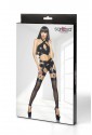 Luxury hot black wet look cut out set Saresia