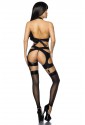 Luxury hot black wet look cut out set Saresia