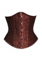 Steampunk brown brocade under bust corset
