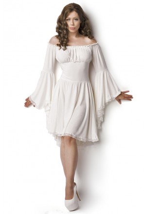 Historical angel white bell sleeves pirate dress