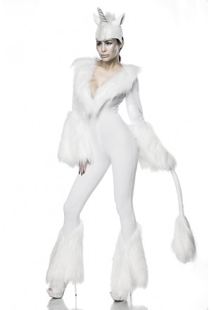 Sexy white unicorn overall costume