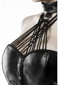 Luxury premium faux corset with choker GREY VELVET