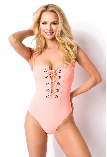 Elegant one piece swimsuit with front lacing